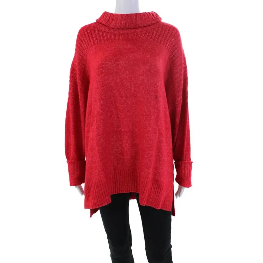 Renuar Womens Turtleneck Long Sleeve Pullover Sweater Top Berry Size XXL